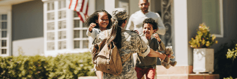 Military mom with kids