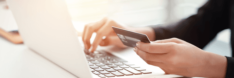 Woman online shopping