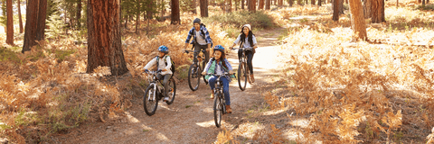 Family on a bike ride