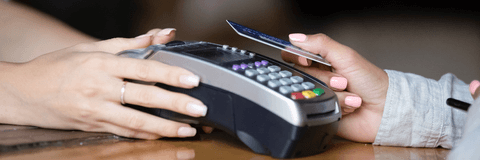 Paying with credit card at store