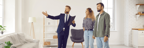 Couple touring potential house