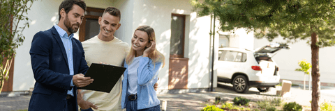 Real estate agent with couple