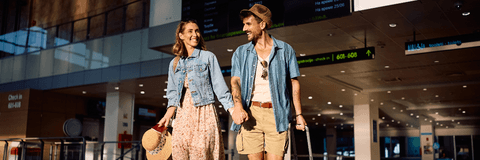 Young couple traveling