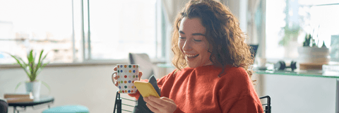 Woman checking banking account on phone