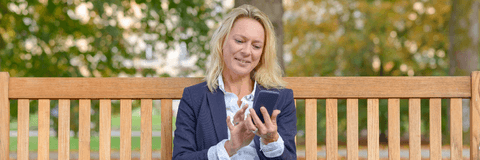 Woman setting up hysa on phone