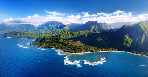 Ocean and mountains of Hawaii