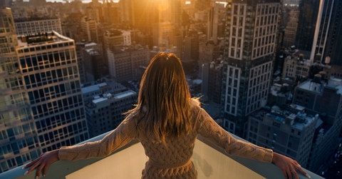 Woman on balcony 