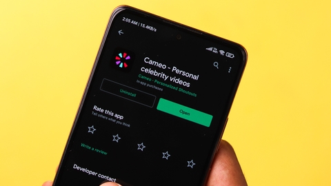 Image of phone open to Cameo app