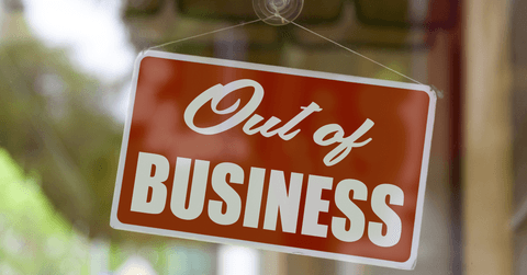 out of business sign