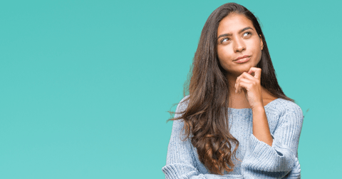 Woman with question