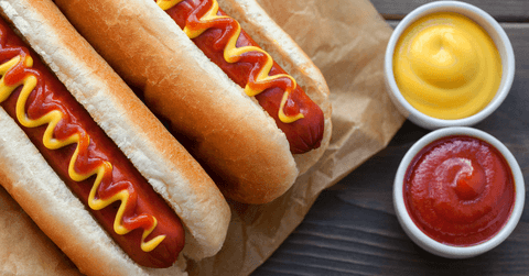 Hot dogs with condiments