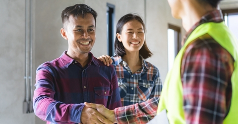 Couple with contractor