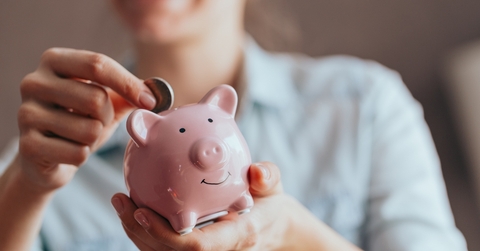 Saving in piggy bank