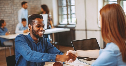 young black man in a job interview