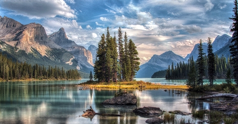Mountains and lake