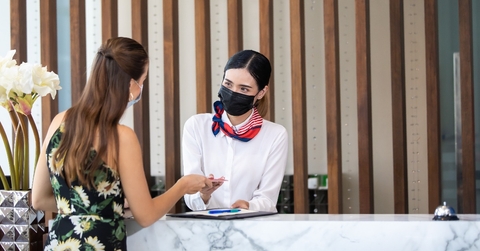 beautiful young asian woman receptionists working