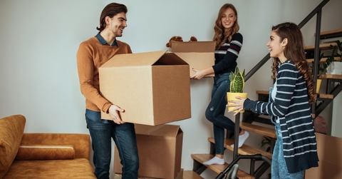 Family moving boxes