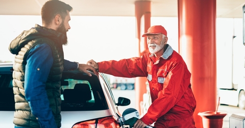  adult man together with senior worker