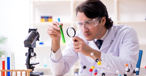 Physicist working in lab