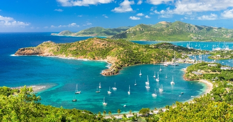 Antigua and Barbuda coastal landscape in the Caribbean