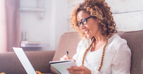 Woman working on computer