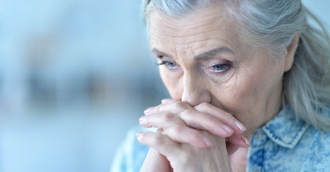 sad elderly woman