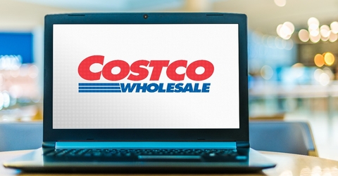 Laptop computer displaying logo of Costco