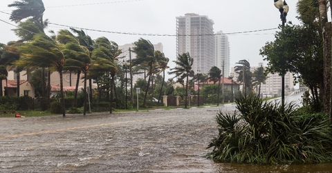 hurricane Irma and tropical storm at Fort Lauderdale Florida