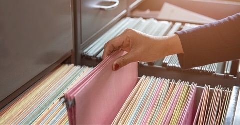 Important documents in files placed in the filing cabinet