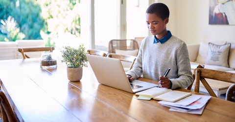 entrepreneur working from home