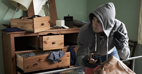 burglar stealing Items from bedroom