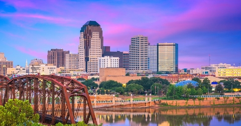 downtown skyline of shreveport