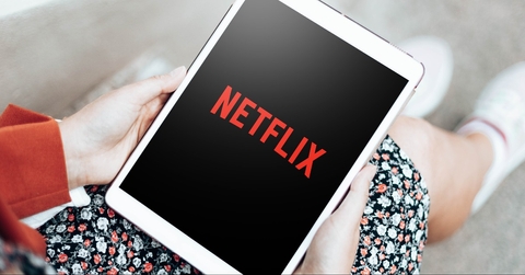 iPad showing Netflix logo on the screen
