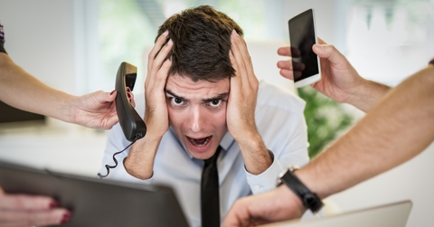 overworked businessman