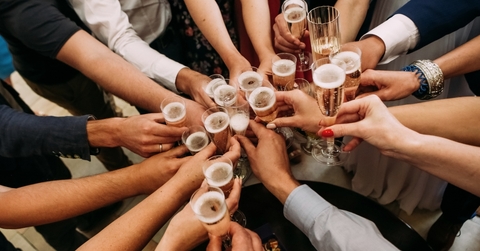 People toasting with champagne