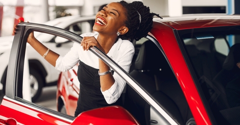 lady in a car salon