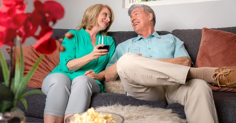 middle aged people dating drinking wine