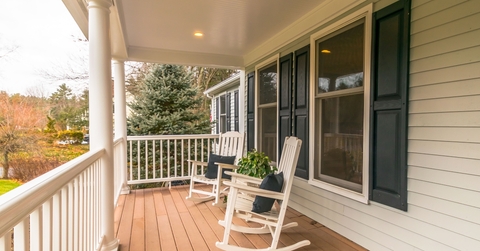 rocking chairs on a porch