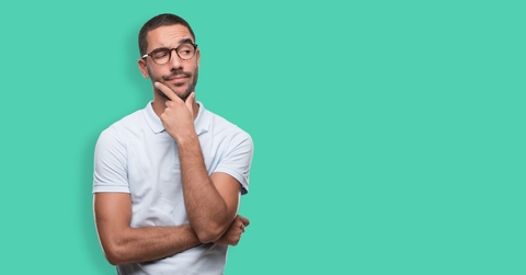 doubtful young man thinking