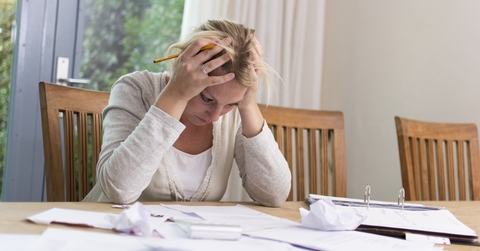 woman in debt