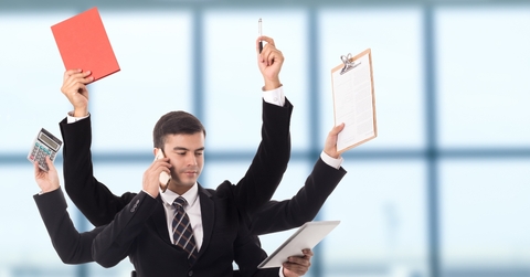 multitasking busy business manager