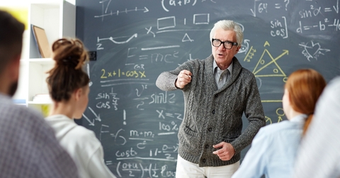 smart professor answering question of one of his students