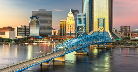 jacksonville skyline from bridge