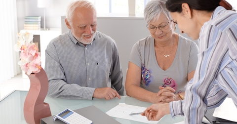 senior couple at financial advisor