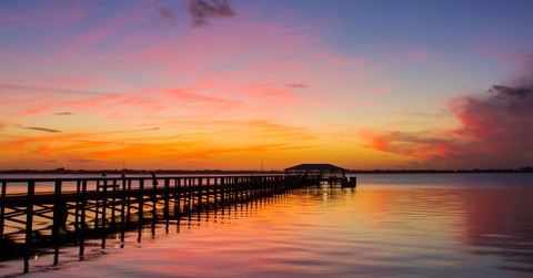 sunset from Melbourne Beach Florida