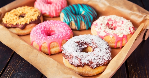 fresh homemade donuts with various toppings
