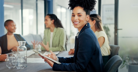 female worker working on digital technology