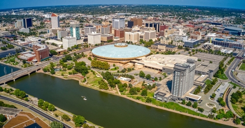 view of residential area with a water canal at  Wichita, Kansas