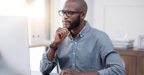 african american man working on computer
