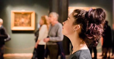 young women watching arts